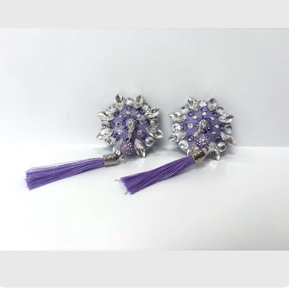 Purple and Diamond Rhinestone Pasties - Picture 2 of 3